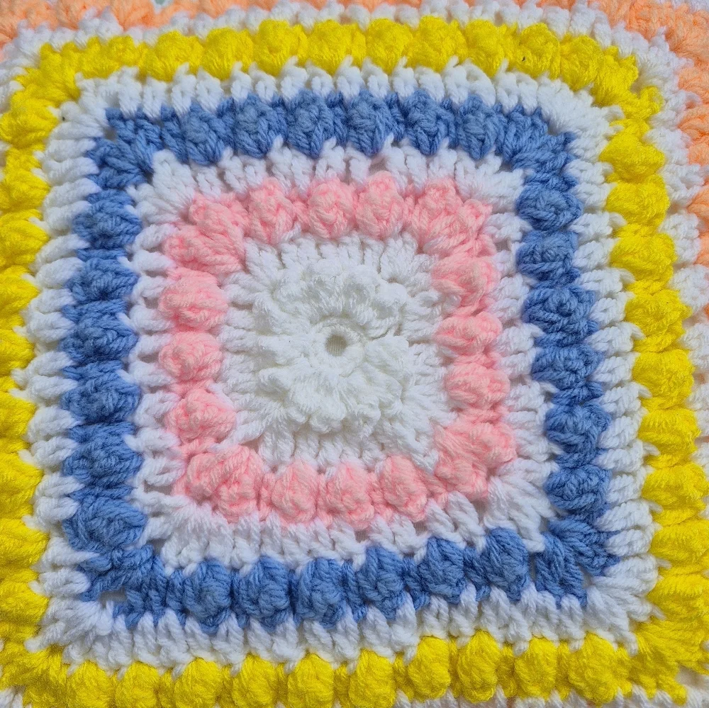 Pillow With Crochet Granny Squares